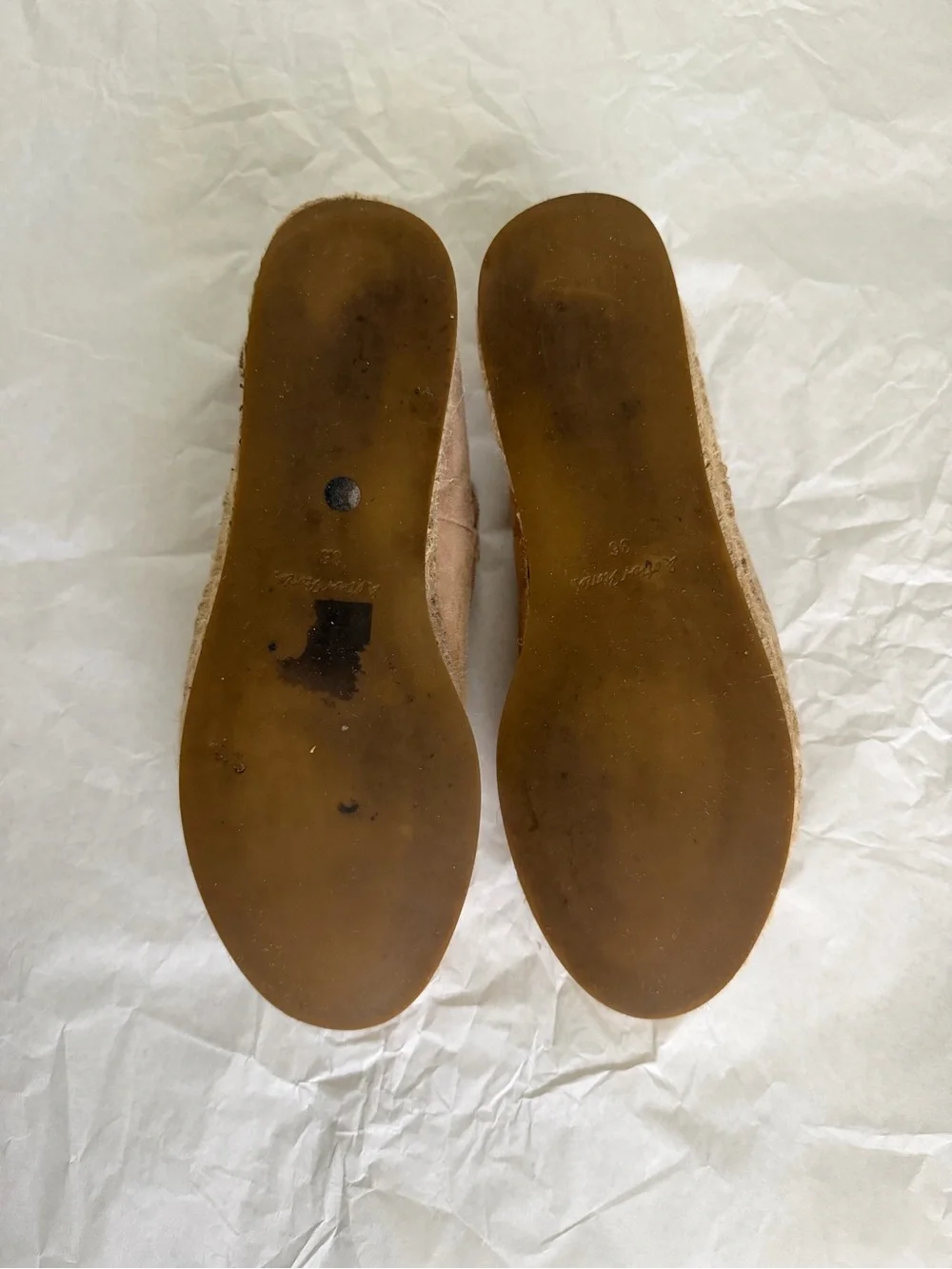 Women's Blush Neutral Suede Espadrille Lace-Up Flats